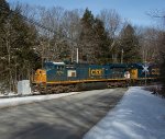 CSXT 7774 Leads L070 at College Rd. in Greene